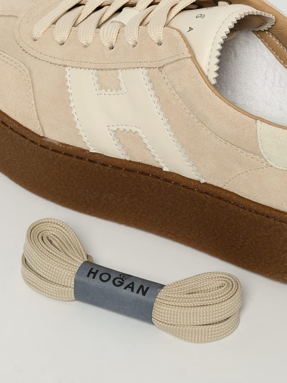 HOGAN SNEAKERS: Sneakers Cool H698 Hogan in camoscio , Beige - Img 4
