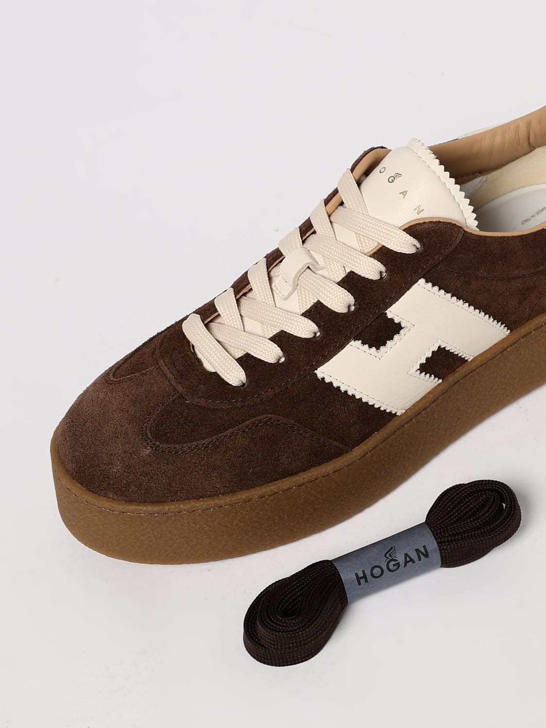 HOGAN SNEAKERS: Sneakers Cool H698 Hogan in camoscio , Marrone - Img 4