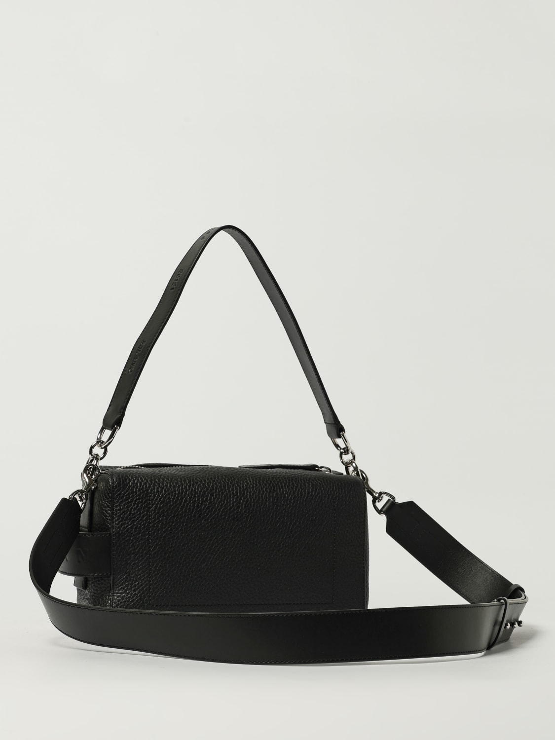 HOGAN BORSA A SPALLA: Borsa Script bauletto Hogan in pelle martellata, Nero - Img 2