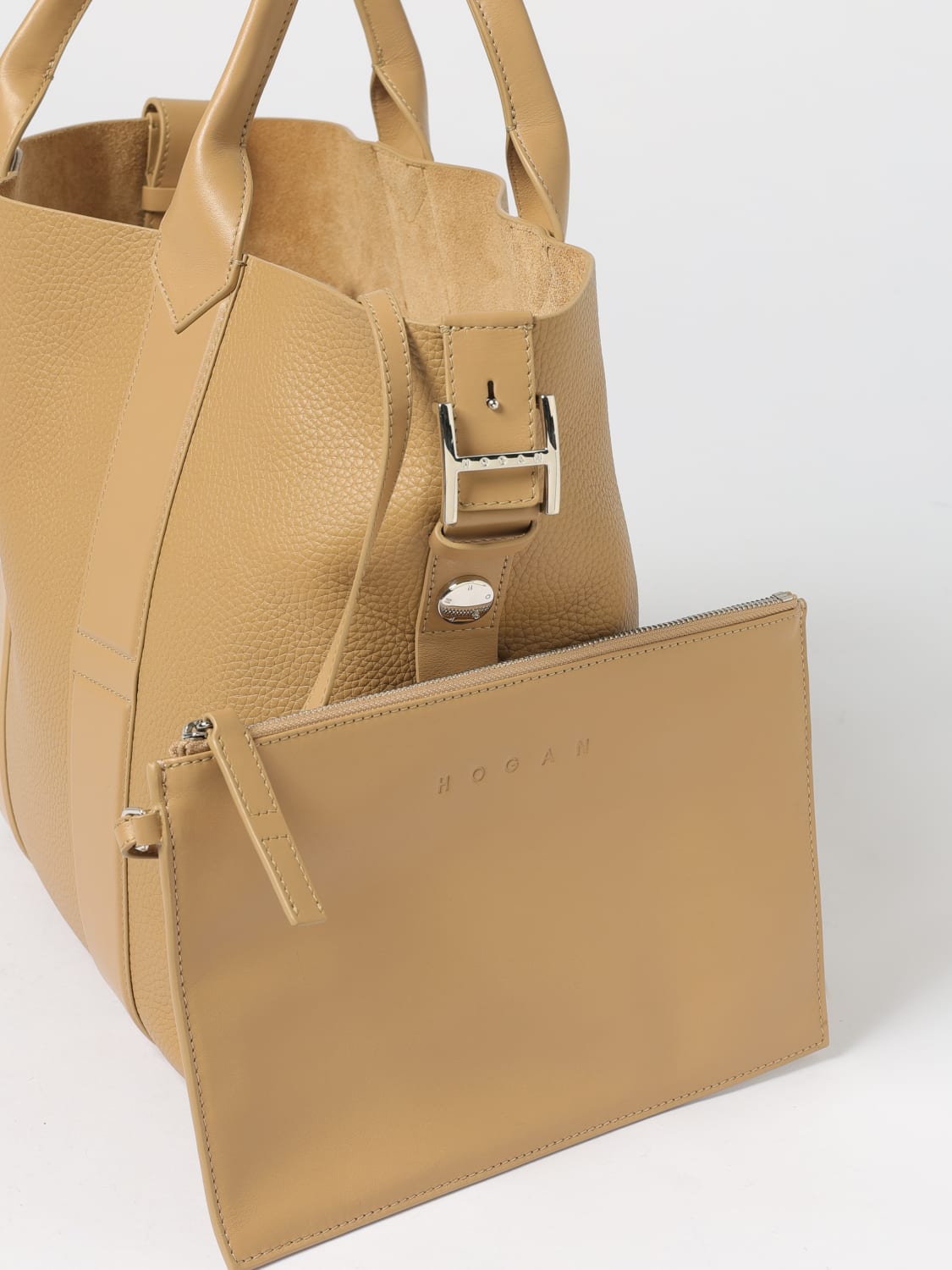 HOGAN BORSA A MANO: Borsa Script shopping Hogan, Beige - Img 3