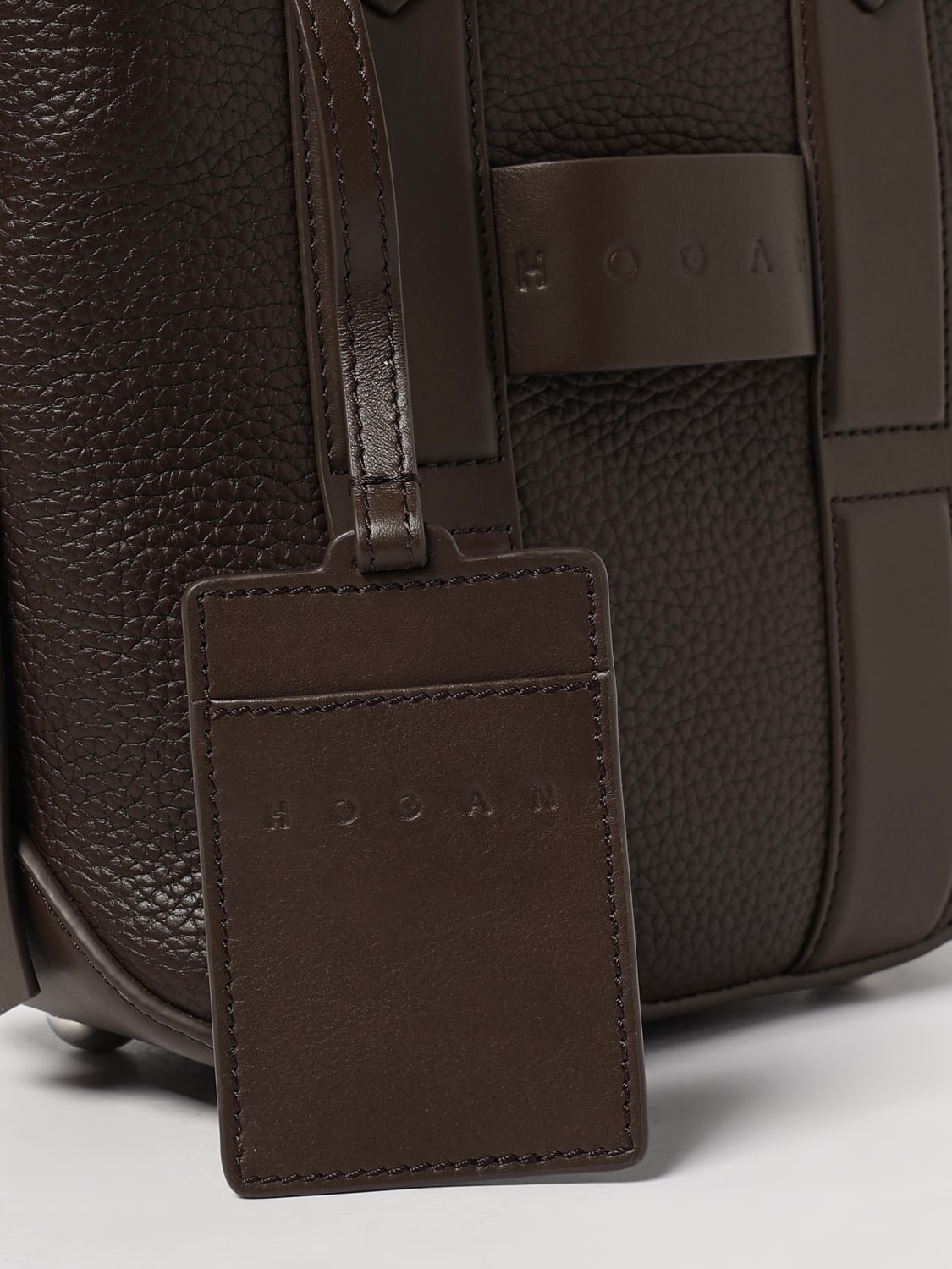 HOGAN BORSA A MANO: Borsa Script shopping small Hogan, Marrone - Img 3