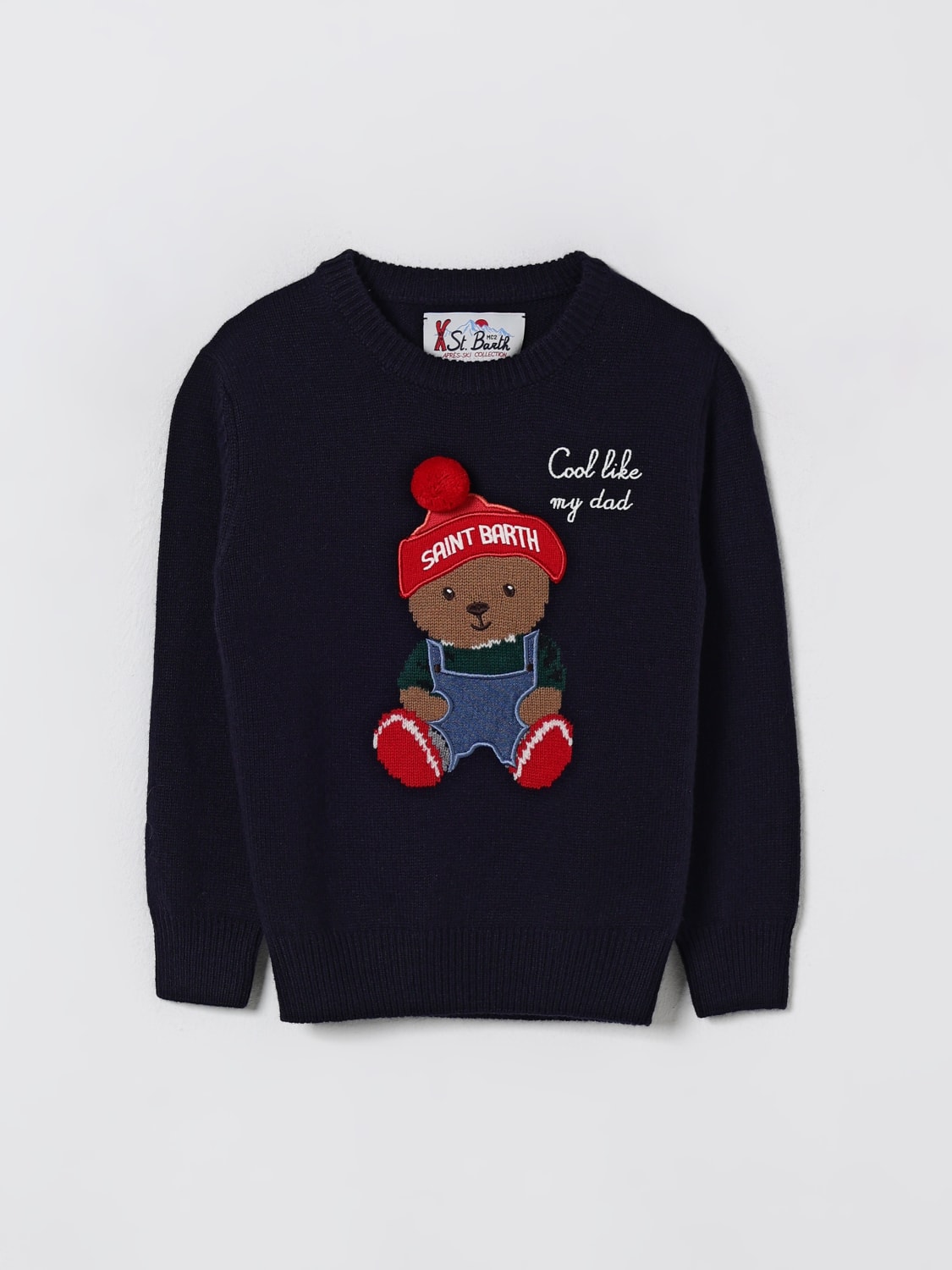 MC2 SAINT BARTH MAGLIA: Maglione Douglas cool bear MC2 Saint Barth, Blue - Img 1