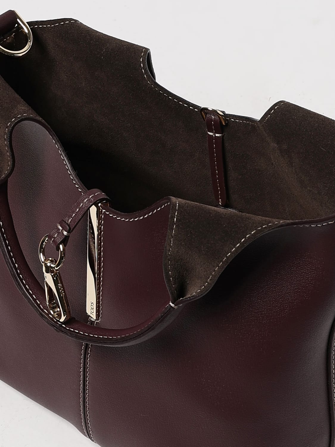 TOD'S BORSA A MANO: Borsa a mano Barretta in pelle di vitello Tod's, Bordeaux - Img 5