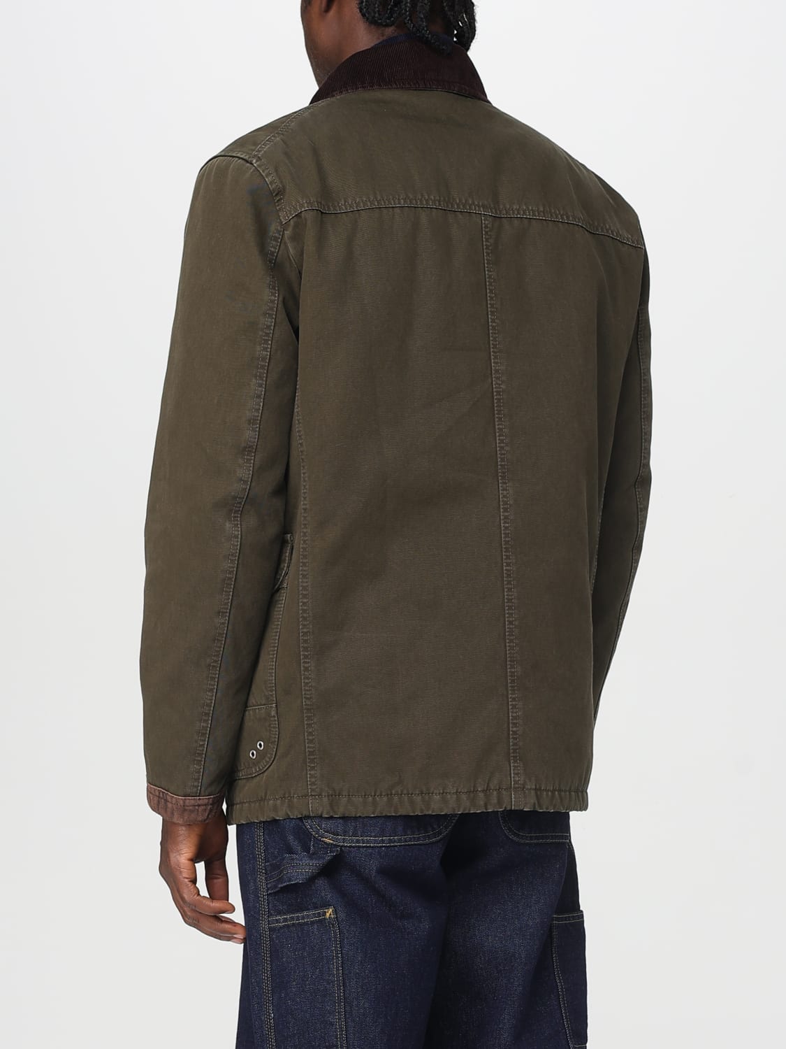 FAY GIACCA: Giacca in tela e velluto Archive 4 ganci Fay, Militare - Img 2