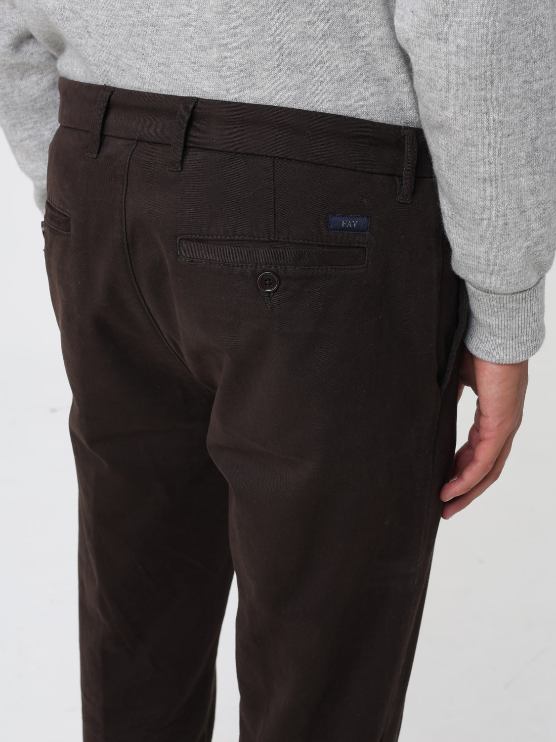 FAY PANTS: Pants men Fay, Brown - Img 3
