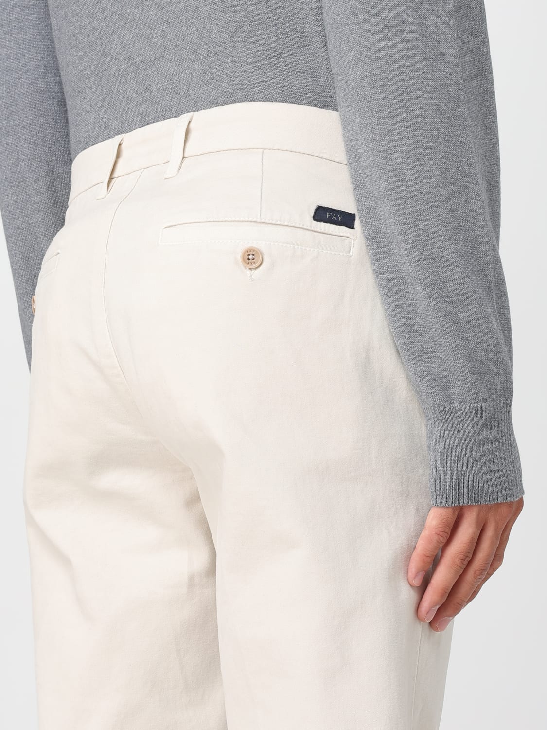 FAY PANTS: Pants men Fay, Ivory - Img 3