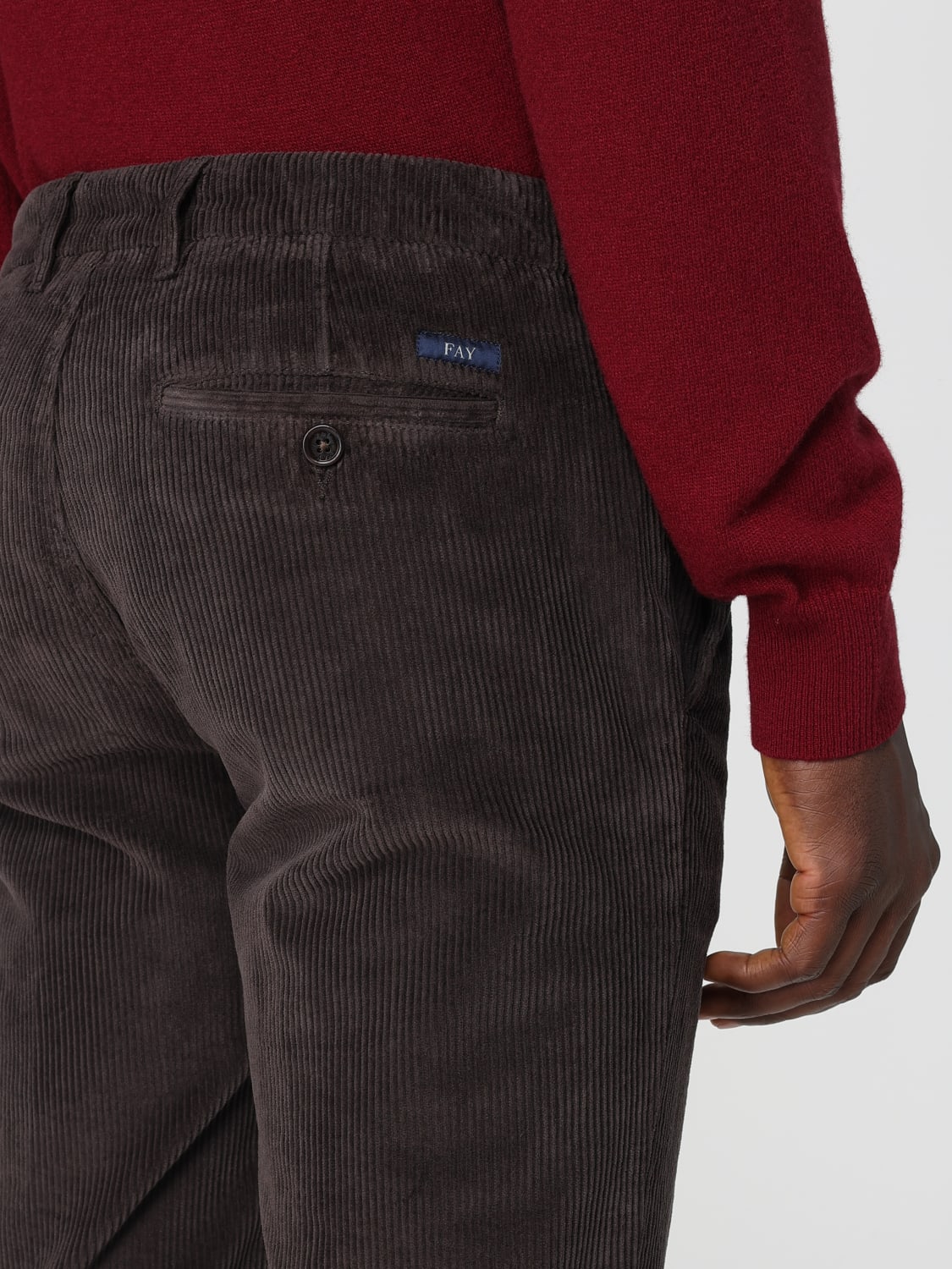 FAY PANTS: Pants men Fay, Brown - Img 3
