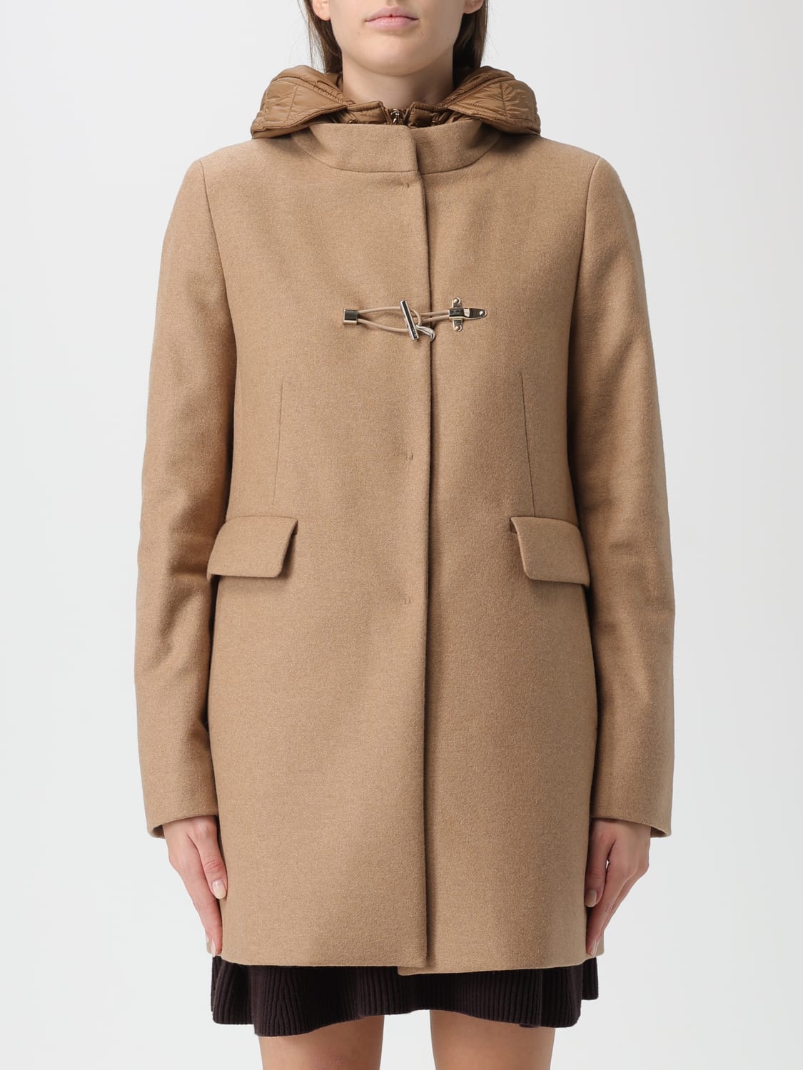 FAY CAPPOTTO: Cappotto Toggle coat db front nylon Fay, Cammello - Img 1