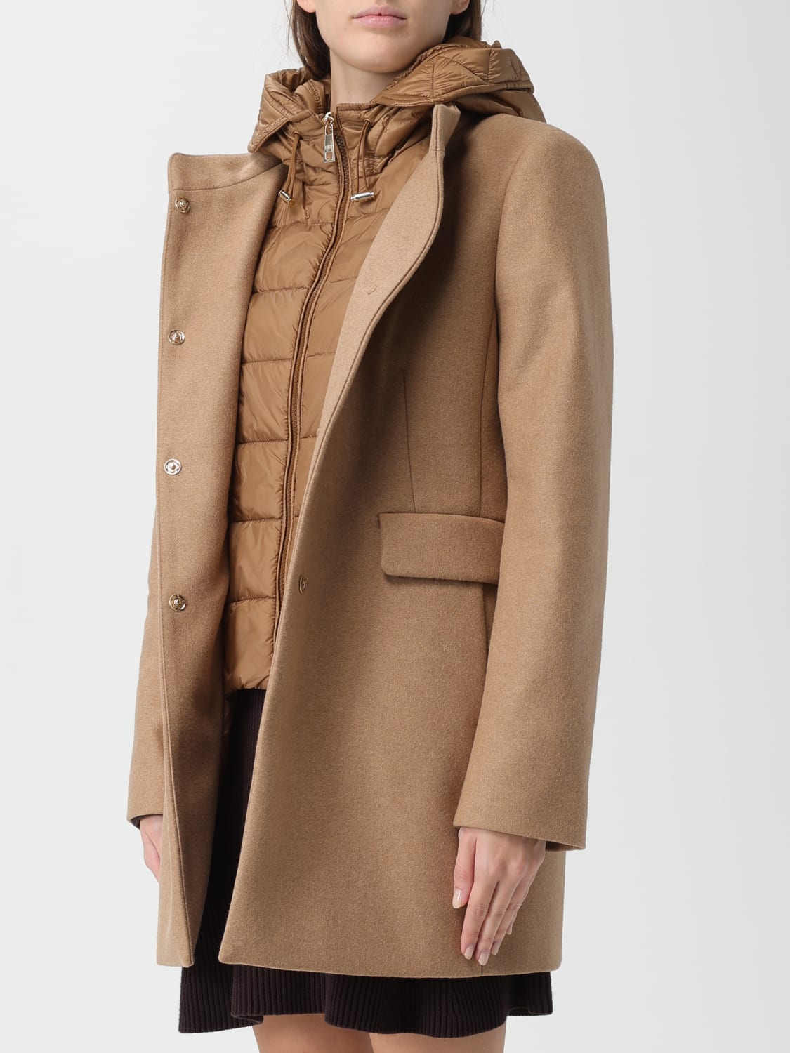 FAY CAPPOTTO: Cappotto Toggle coat db front nylon Fay, Cammello - Img 3