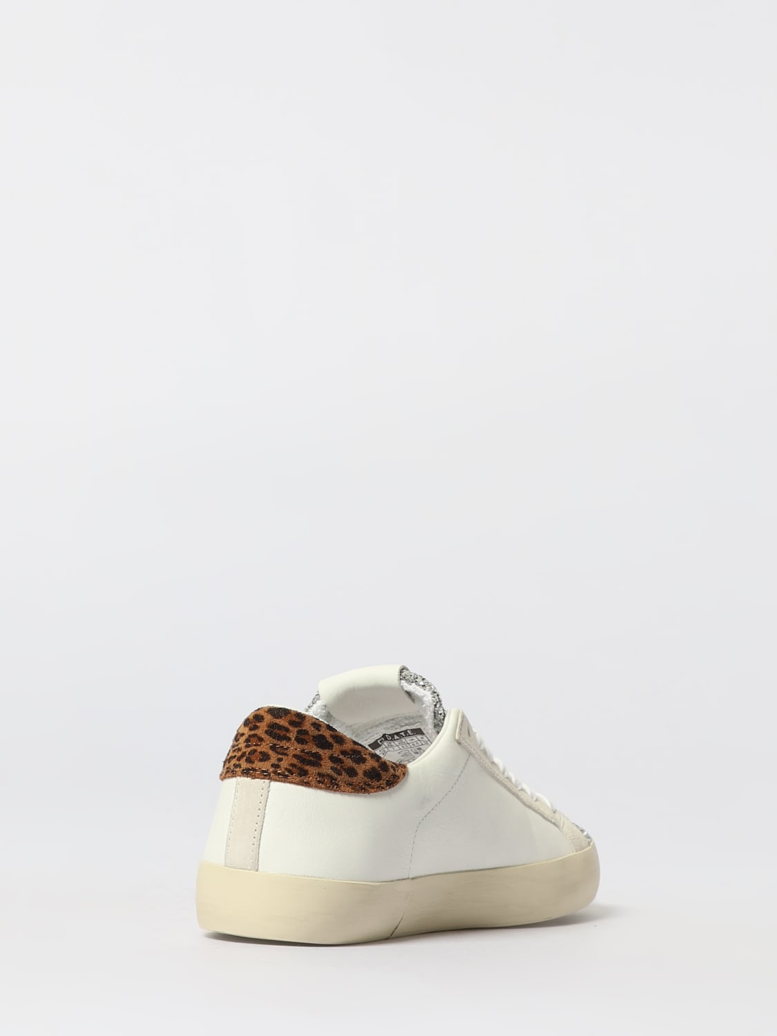 D.A.T.E. SNEAKERS: Sneakers Hill Low D.A.T.E. in pelle e camoscio animalier con glitter , Bianco - Img 3