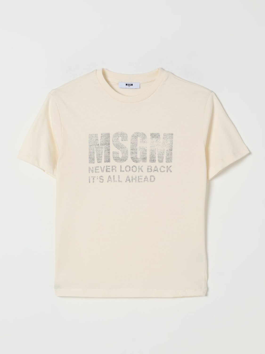 MSGM KIDS T-SHIRT: T-shirt kids MSGM Kids, Cream - Img 1