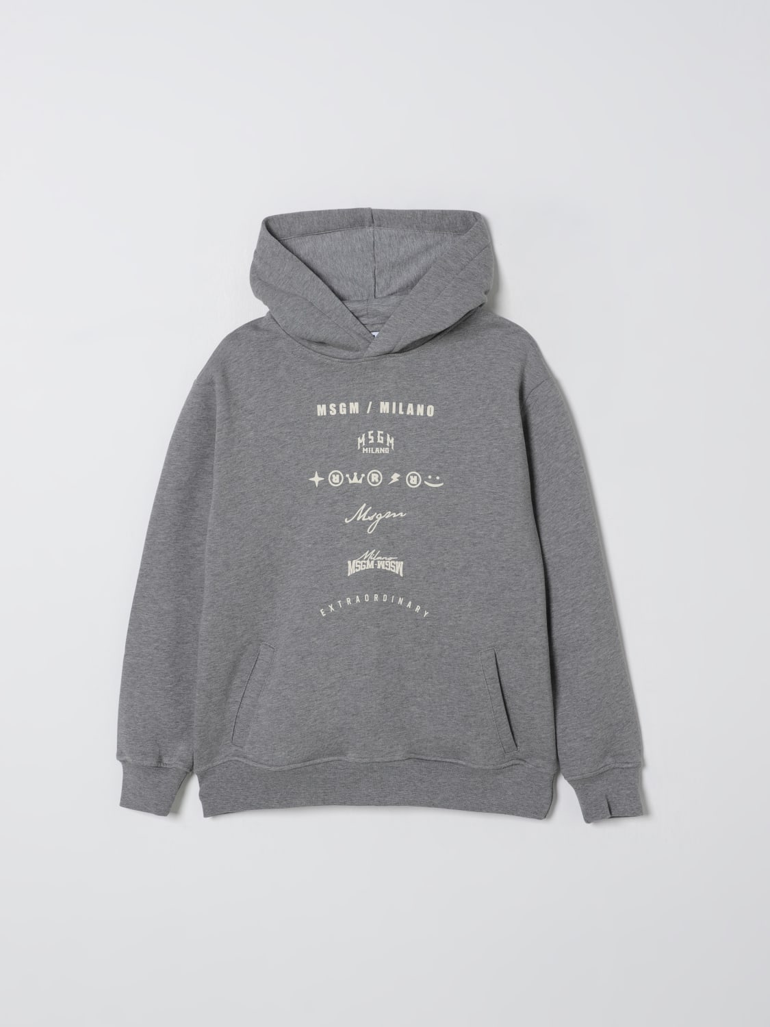 MSGM KIDS SWEATER: Sweater kids MSGM Kids, Grey - Img 1