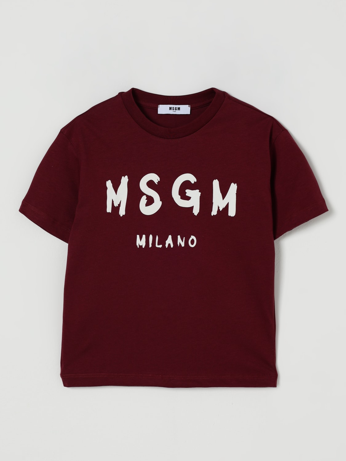 MSGM KIDS T-SHIRT: T-shirt kids MSGM Kids, Burgundy - Img 1