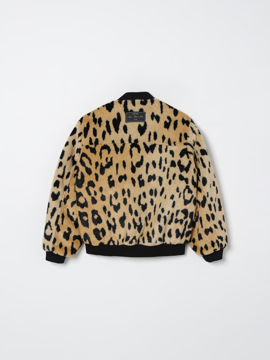 MSGM KIDS CAPPOTTO: Bomber animalier in pelliccia sintetica MSGM Kids, Beige - Img 2