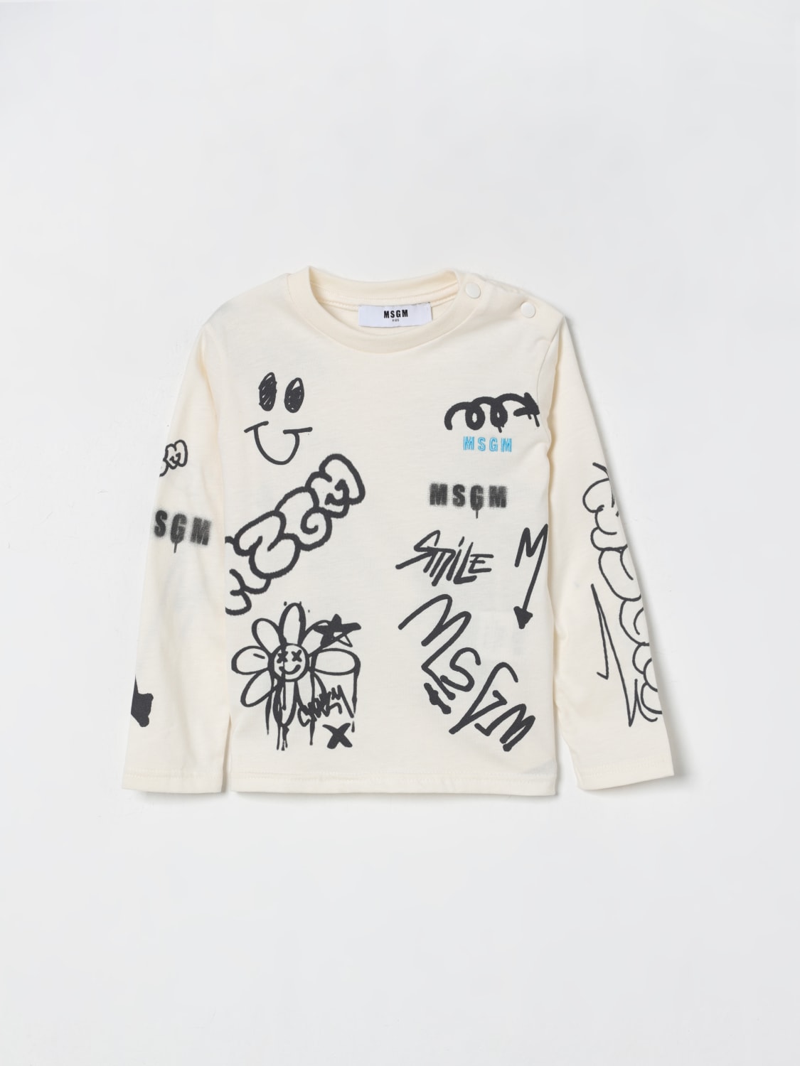MSGM KIDS T-SHIRT: T-shirt kids MSGM Kids, Cream - Img 1