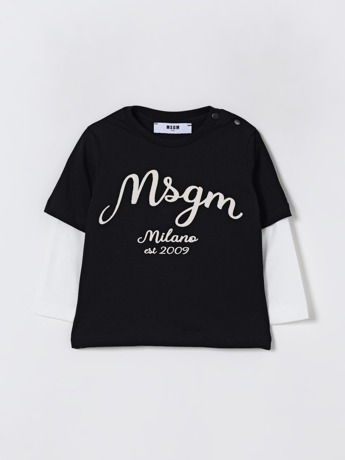 MSGM KIDS T-SHIRT: T-shirt in cotone con logo MSGM Kids, Nero - Img 1