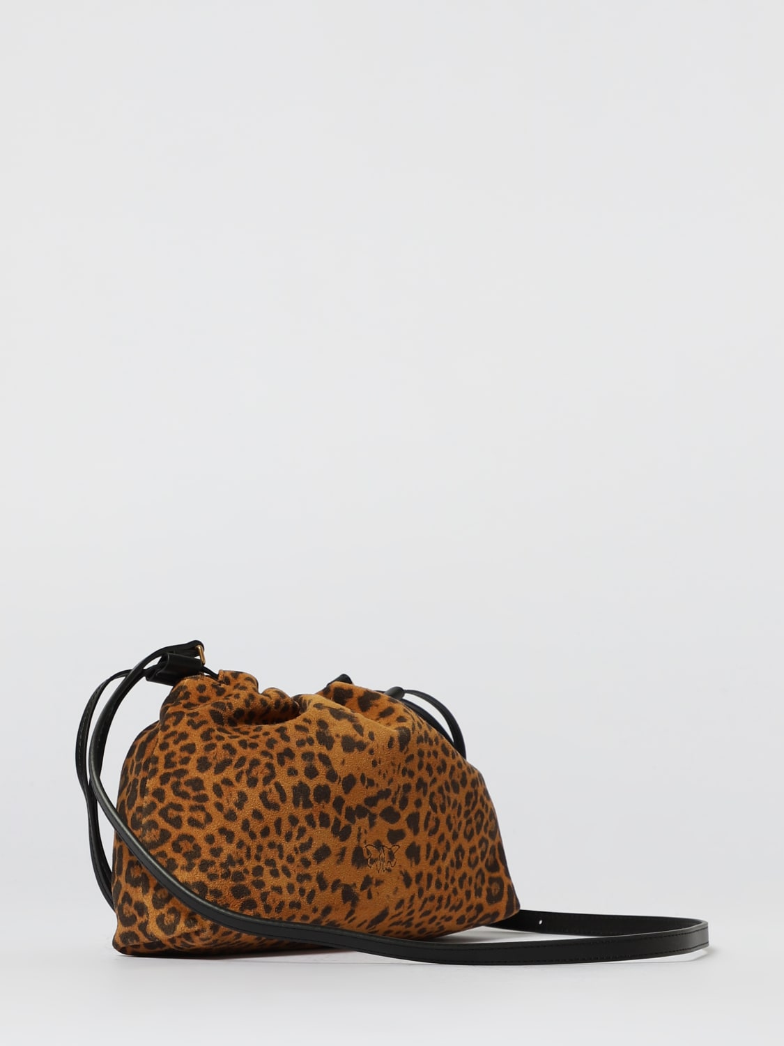 PINKO CLUTCH: Borsa Clutch Pinko in camoscio stampa animalier , Beige - Img 2