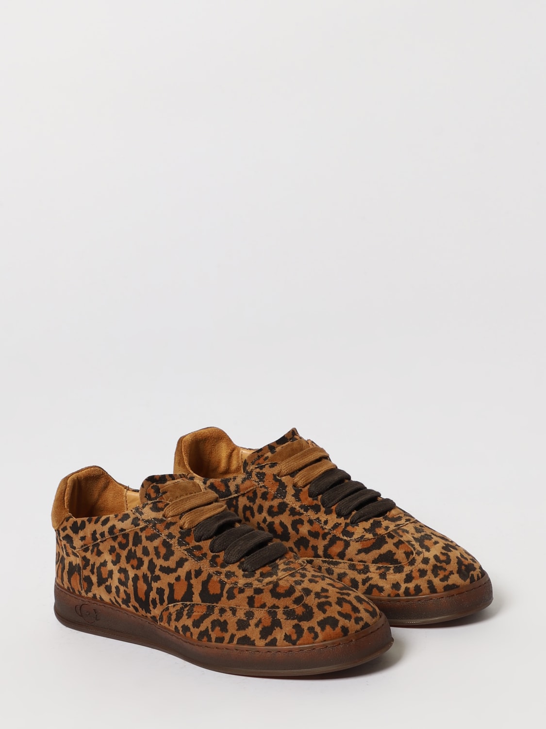 SOLDINI 80 SNEAKERS: Sneakers Akira Soldini 80 in camoscio animalier , Beige - Img 2