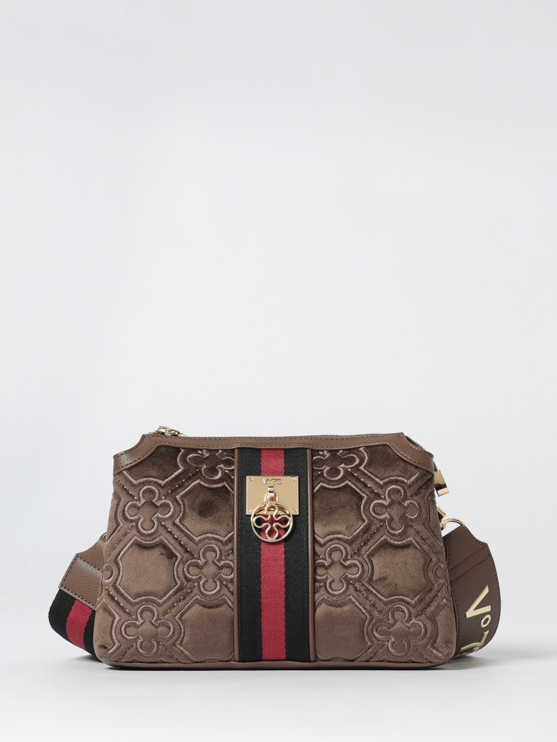 V73 BORSA A SPALLA: Borsa Cate V°73 in velluto con monogram trapuntato , Crema - Img 1