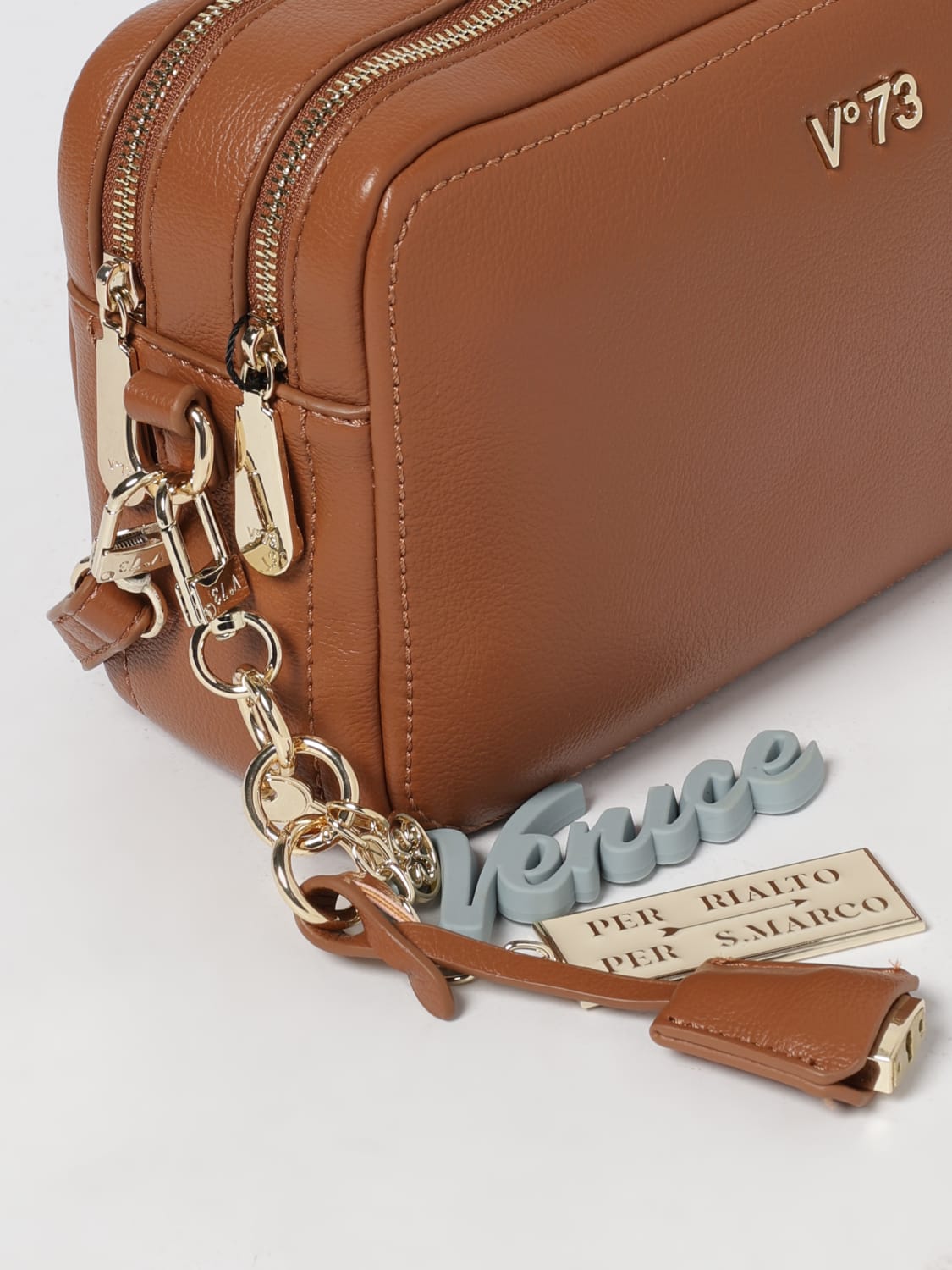 V73 BORSA A TRACOLLA: Borsa Penelope V°73 in pelle sintetica a grana, Cuoio - Img 3