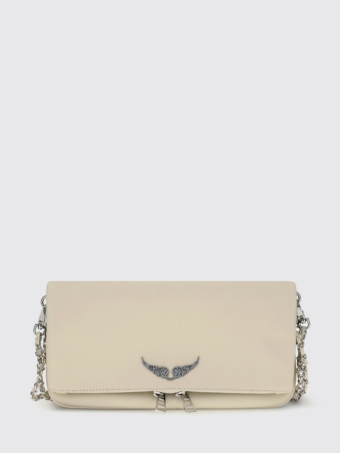 ZADIG & VOLTAIRE CLUTCH: Clutch Rock Zadig & Voltaire in pelle a grana , Beige - Img 1