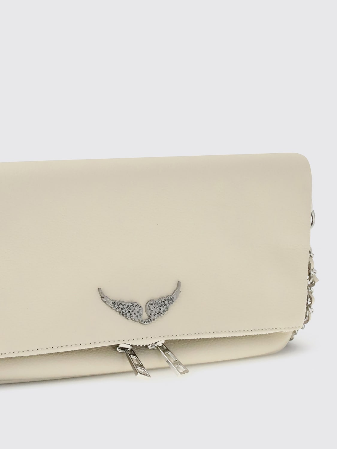 ZADIG & VOLTAIRE CLUTCH: Clutch Rock Zadig & Voltaire in pelle a grana , Beige - Img 3