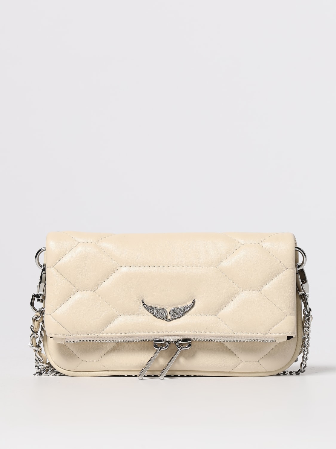 ZADIG & VOLTAIRE BORSA MINI: Pochette Rock Nano Zadig & Voltaire in pelle trapuntata , Bianco - Img 1