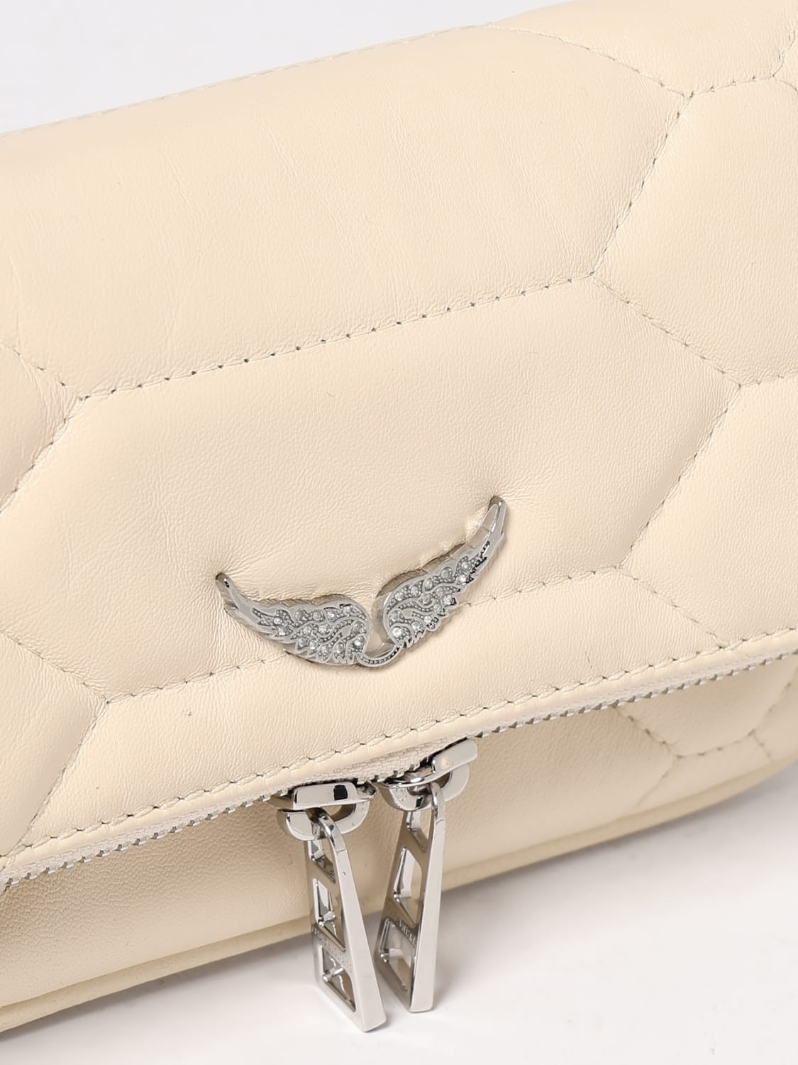 ZADIG & VOLTAIRE BORSA MINI: Pochette Rock Nano Zadig & Voltaire in pelle trapuntata , Bianco - Img 3