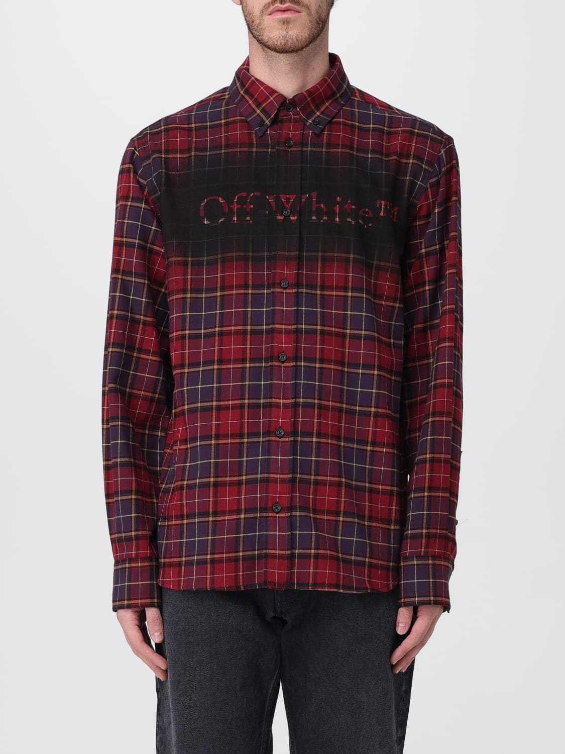 OFF-WHITE HEMD: Hemd herren Off-white, Burgunderrot - Img 1