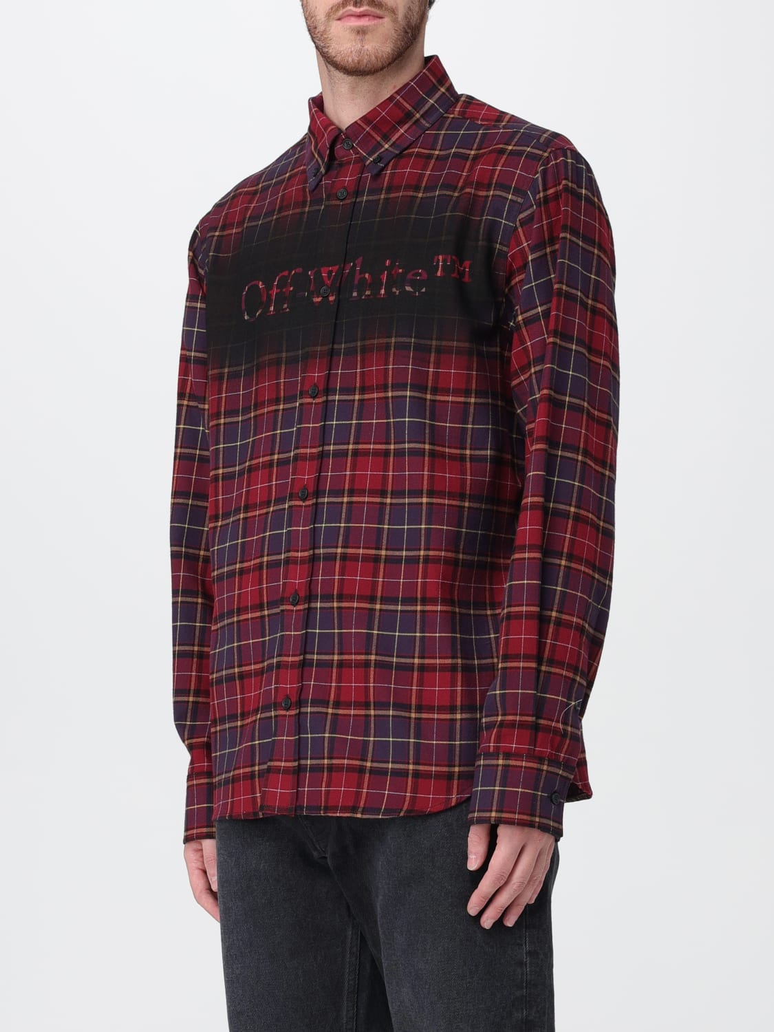 OFF-WHITE HEMD: Hemd herren Off-white, Burgunderrot - Img 4