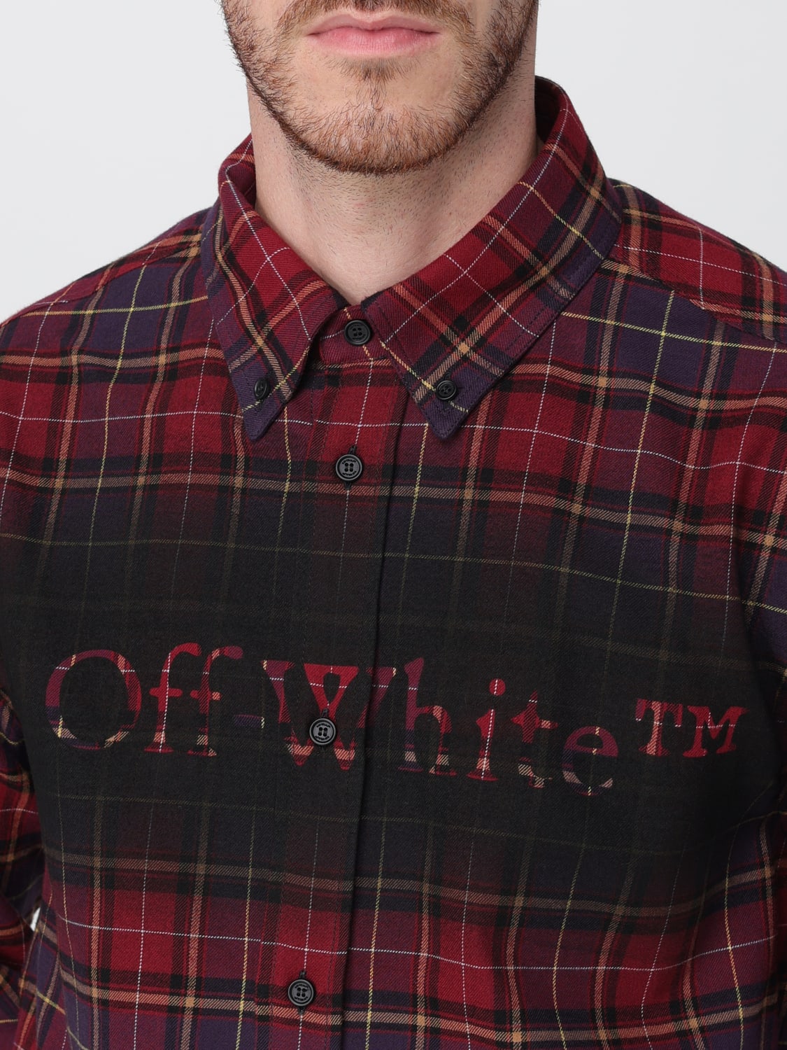 OFF-WHITE HEMD: Hemd herren Off-white, Burgunderrot - Img 5