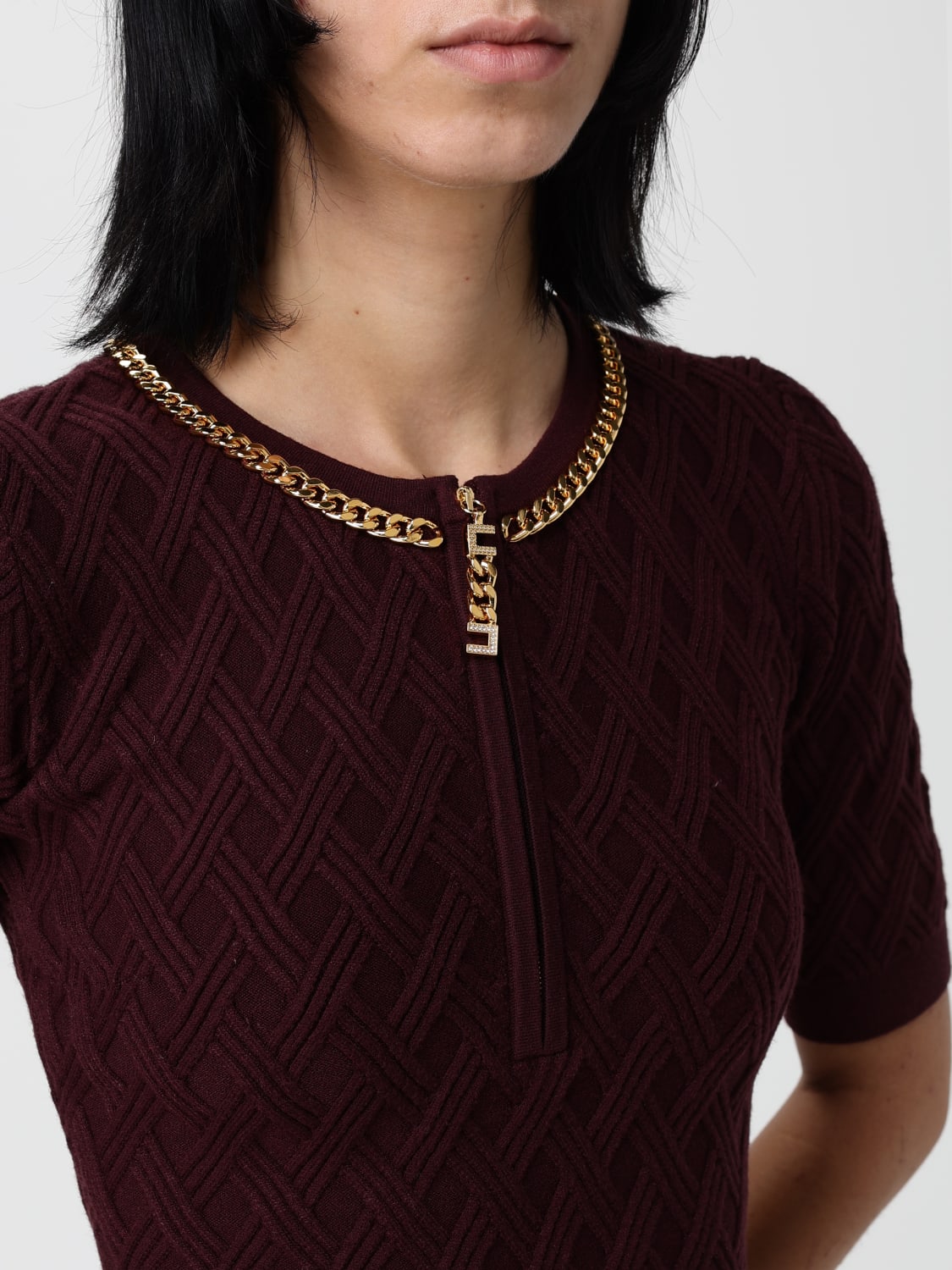 ELISABETTA FRANCHI ROBE: Robes femme Elisabetta Franchi, Vin - Img 3