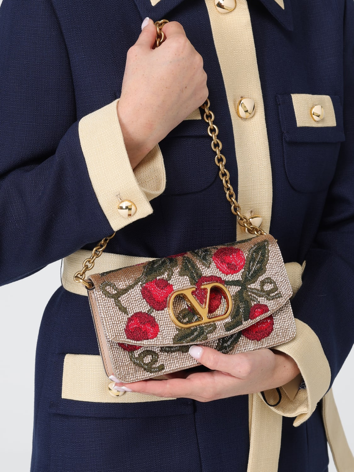 VALENTINO GARAVANI MINI BAG: Shoulder bag woman Valentino Garavani, Beige - Img 2