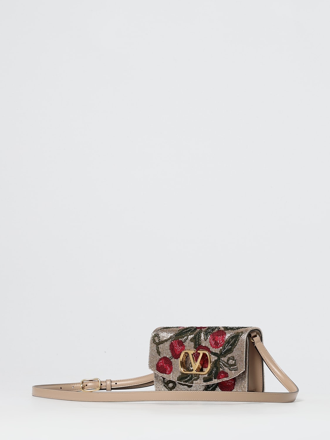 VALENTINO GARAVANI MINI BAG: Shoulder bag woman Valentino Garavani, Beige - Img 4