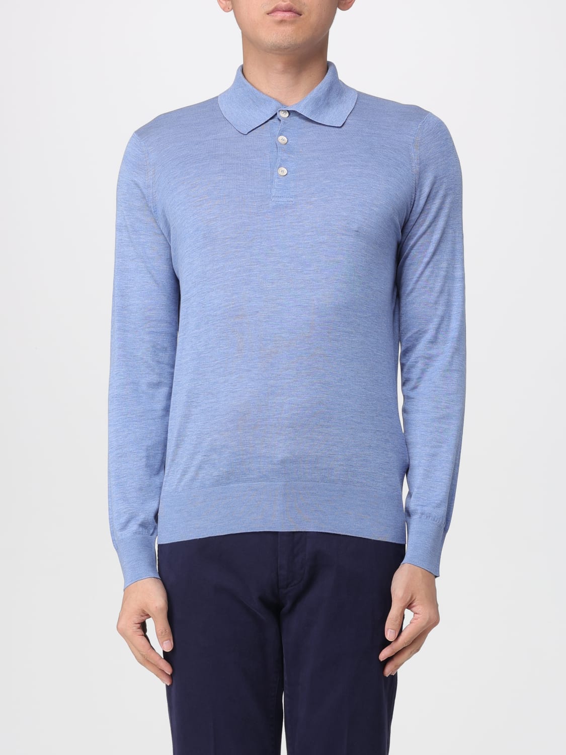 BRUNELLO CUCINELLI POLO: Polo herren Brunello Cucinelli, Hellblau - Img 1