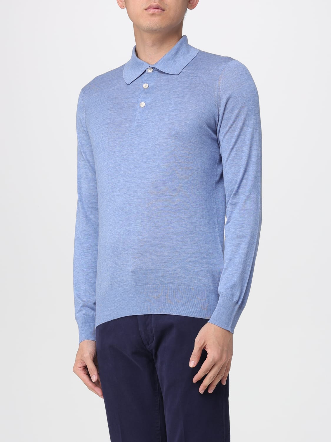 BRUNELLO CUCINELLI POLO: Polo herren Brunello Cucinelli, Hellblau - Img 4