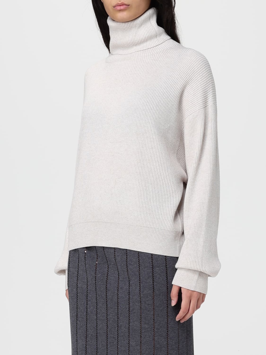 BRUNELLO CUCINELLI PULL: Pull femme Brunello Cucinelli, Gris - Img 4