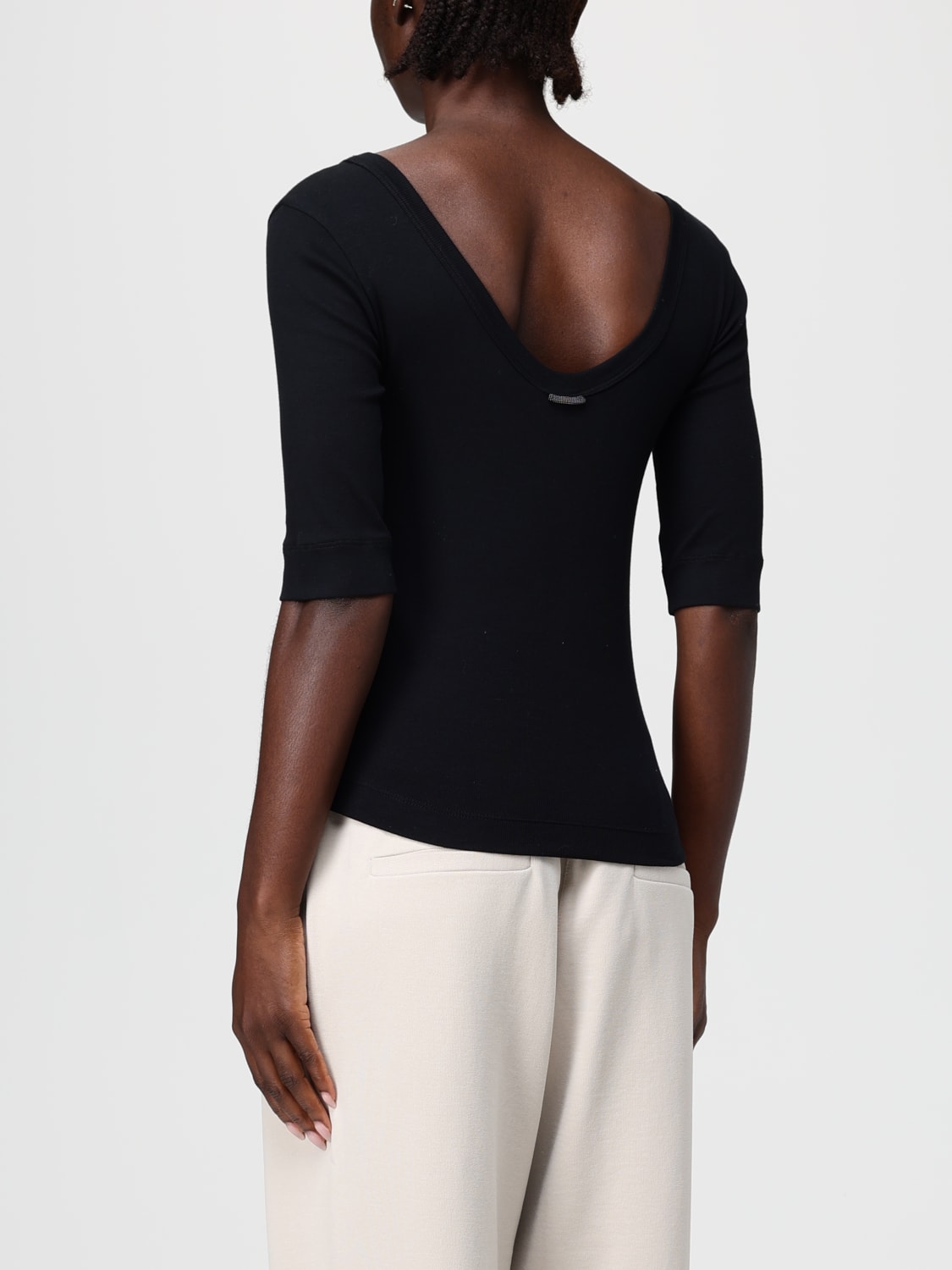 BRUNELLO CUCINELLI T-SHIRT: T-shirt woman Brunello Cucinelli, Black - Img 3