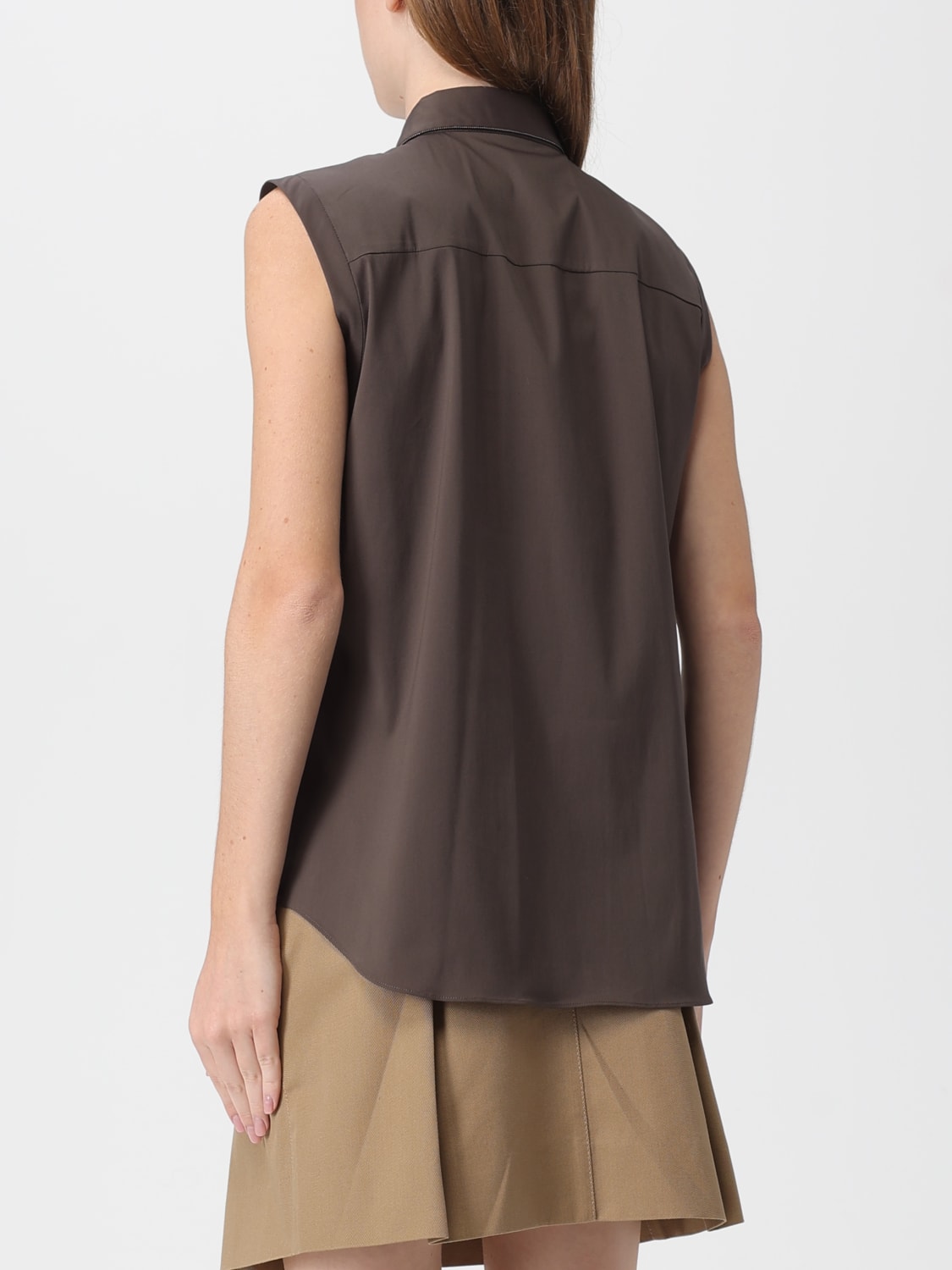 BRUNELLO CUCINELLI HEMDBLUSE: Hemdbluse damen Brunello Cucinelli, Dark - Img 3