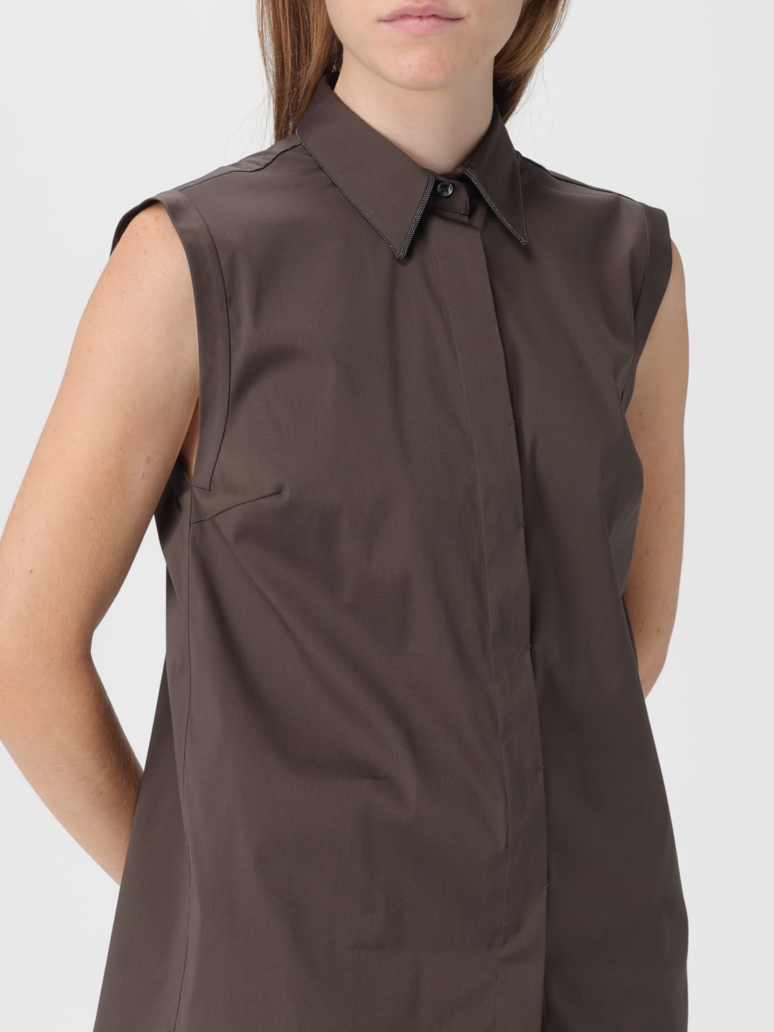 BRUNELLO CUCINELLI HEMDBLUSE: Hemdbluse damen Brunello Cucinelli, Dark - Img 5