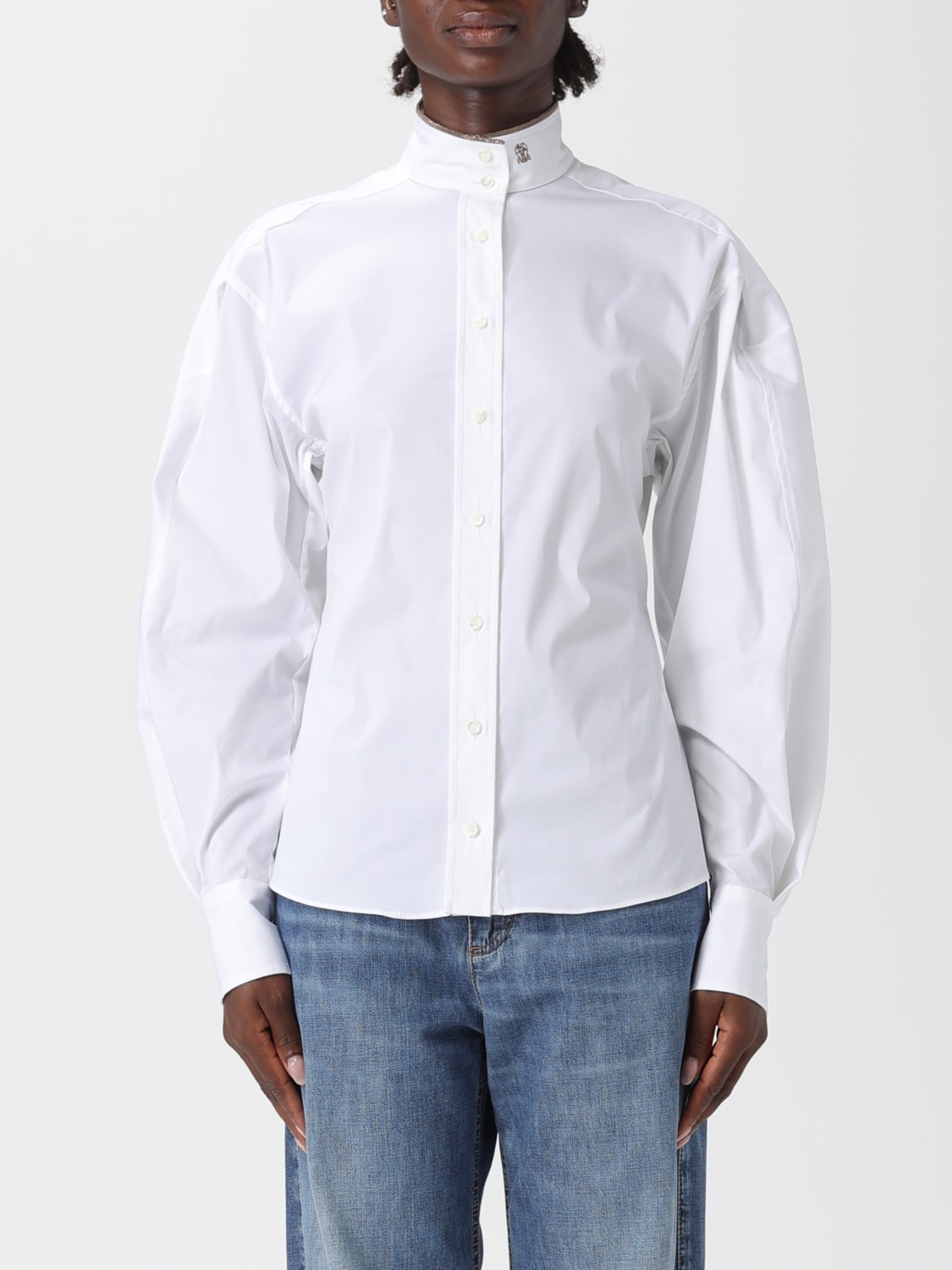 BRUNELLO CUCINELLI CAMICIA: Camicia classica Brunello Cucinelli in cotone , Bianco - Img 1