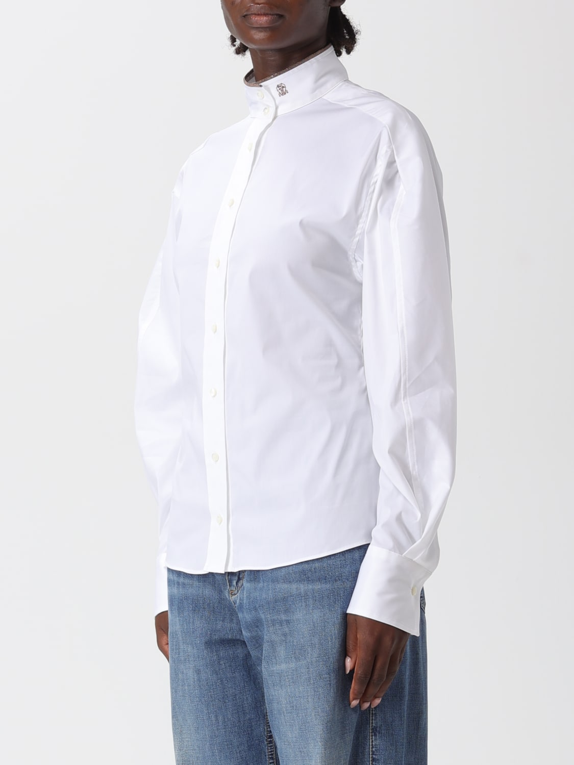 BRUNELLO CUCINELLI CAMICIA: Camicia classica Brunello Cucinelli in cotone , Bianco - Img 4