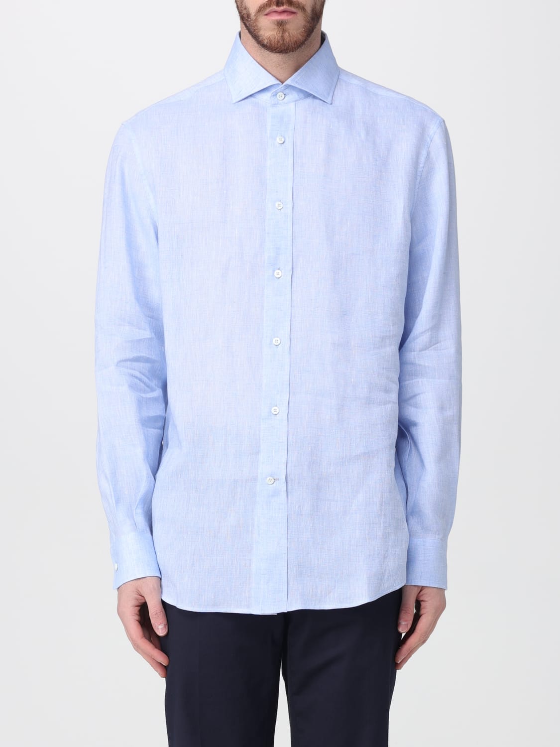 BRUNELLO CUCINELLI SHIRT: Shirt men Brunello Cucinelli, Sky Blue - Img 1