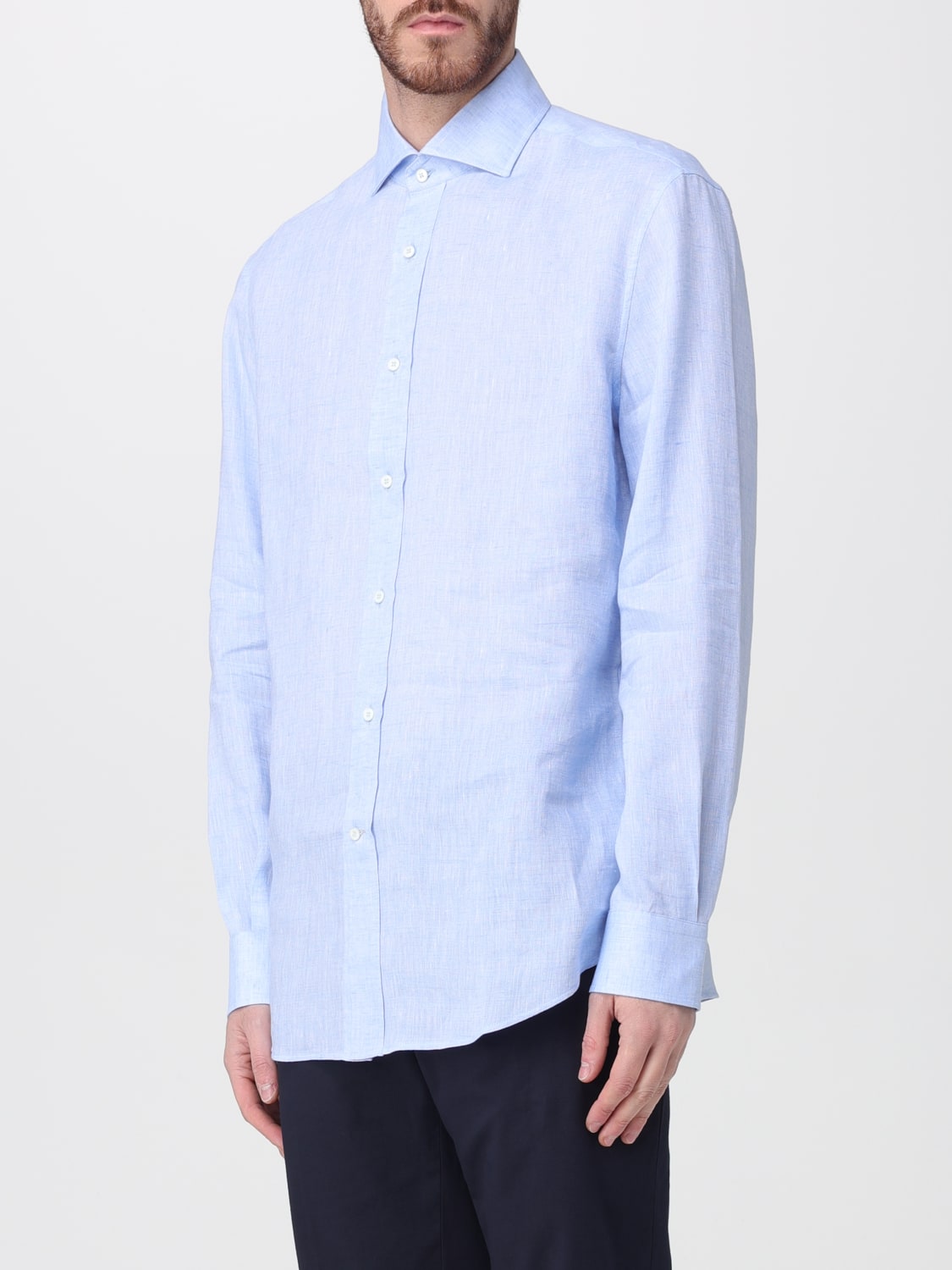BRUNELLO CUCINELLI SHIRT: Shirt men Brunello Cucinelli, Sky Blue - Img 4