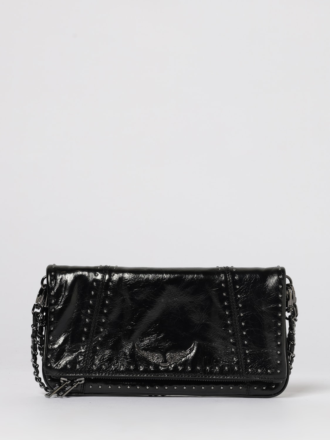 ZADIG & VOLTAIRE BORSA A SPALLA: Rock vintage patent studs, Nero - Img 1
