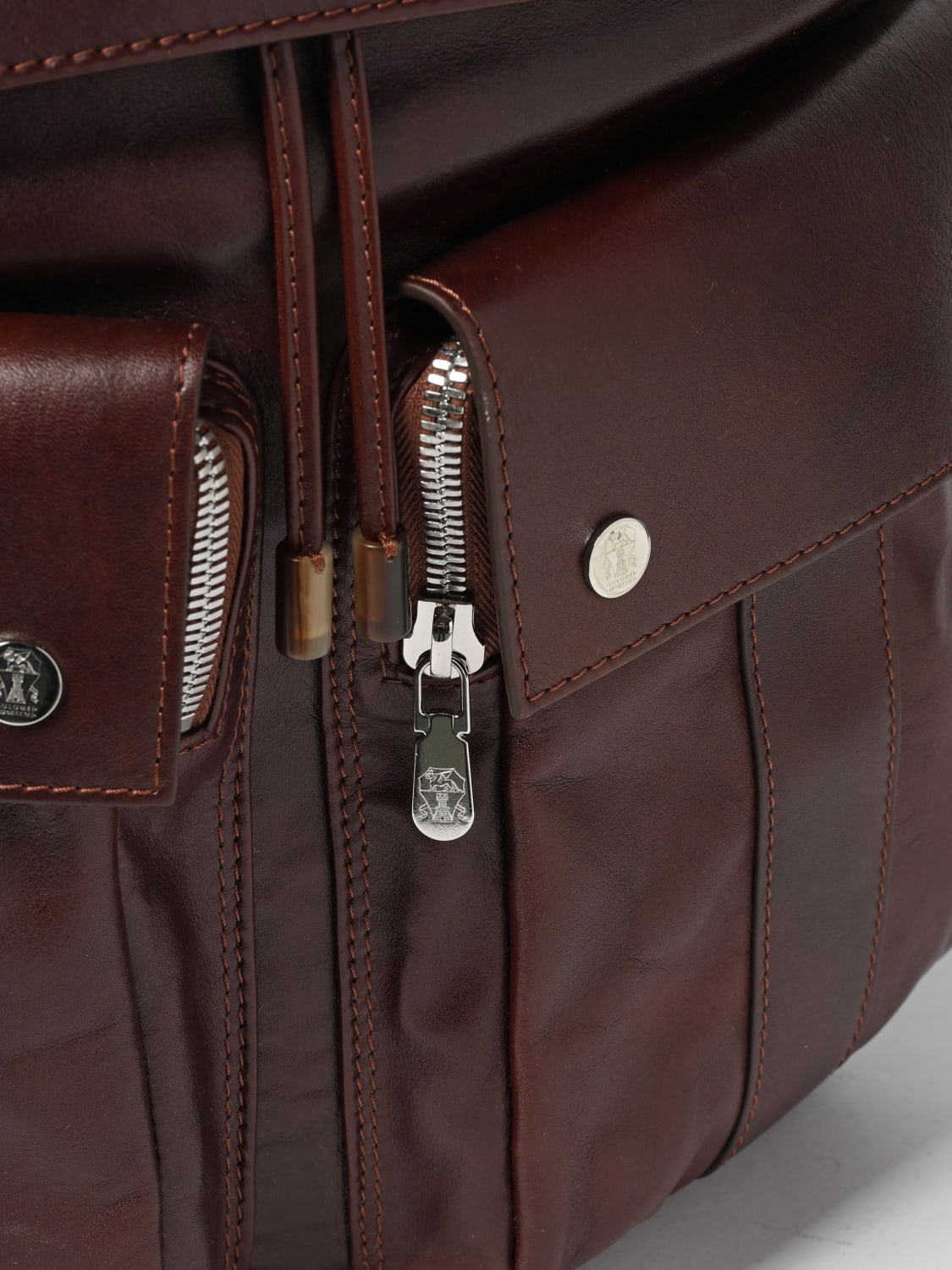 BRUNELLO CUCINELLI RUCKSACK: Tasche herren Brunello Cucinelli, Burgunderrot - Img 4