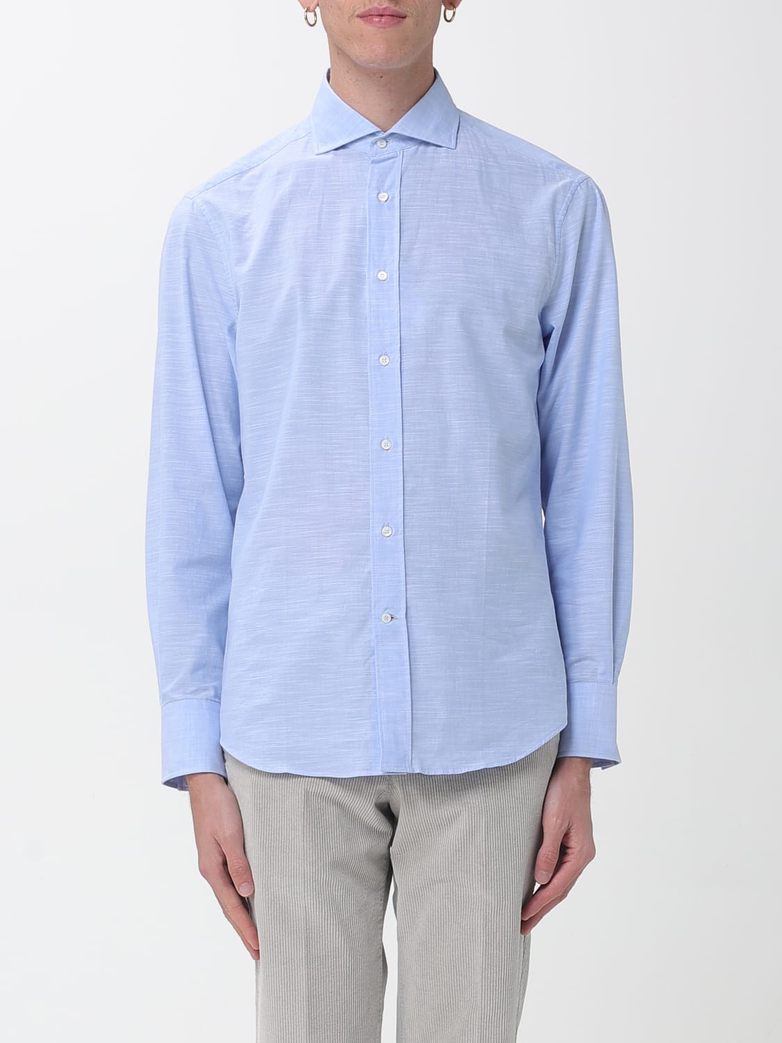 BRUNELLO CUCINELLI シャツ: シャツ メンズ Brunello Cucinelli, スカイブルー - Img 1