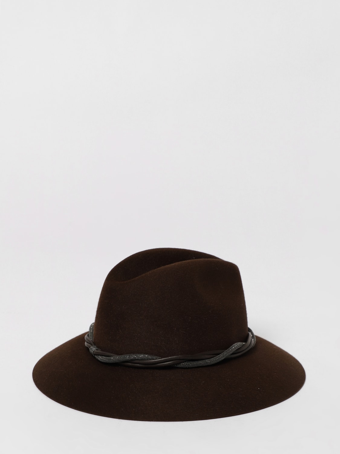 BRUNELLO CUCINELLI SOMBRERO: Sombrero mujer Brunello Cucinelli, Marrón Oscuro - Img 2