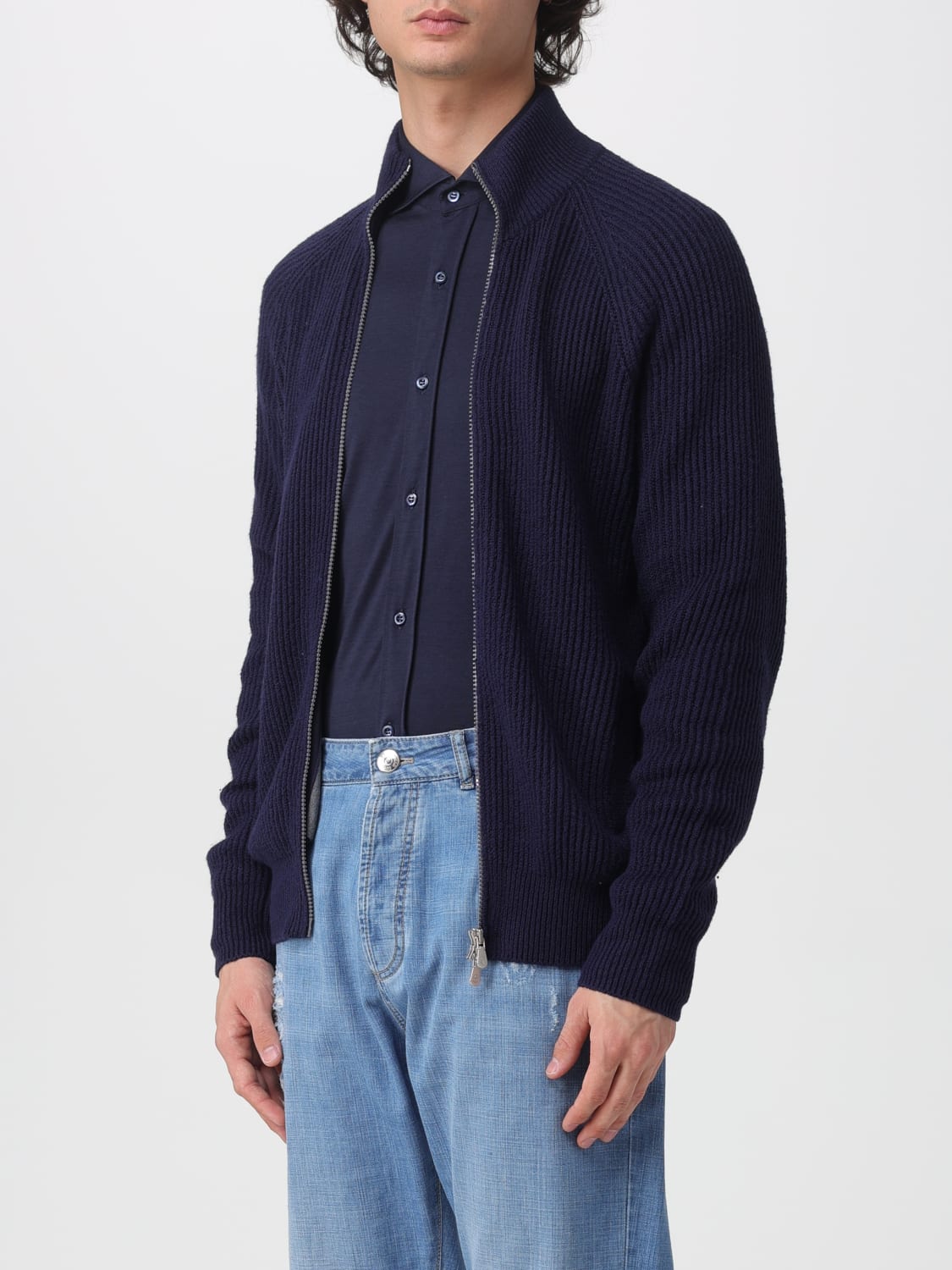 BRUNELLO CUCINELLI PULLOVER: Pullover herren Brunello Cucinelli, Navy - Img 4