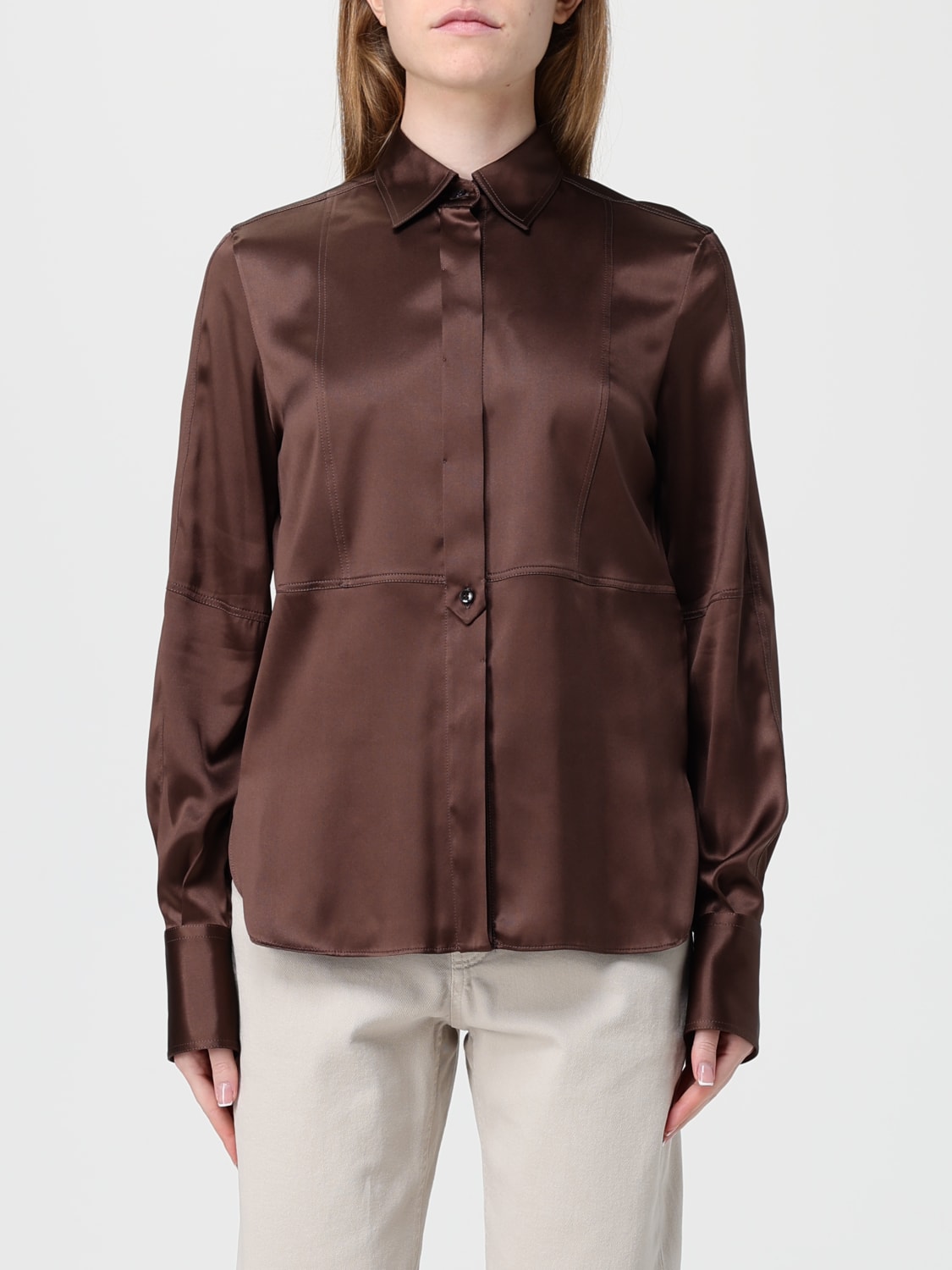 BRUNELLO CUCINELLI SHIRT: Shirt woman Brunello Cucinelli, Brown - Img 1
